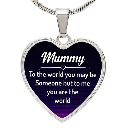 Mom_You Are The World To Me_Heart Graphic Necklace