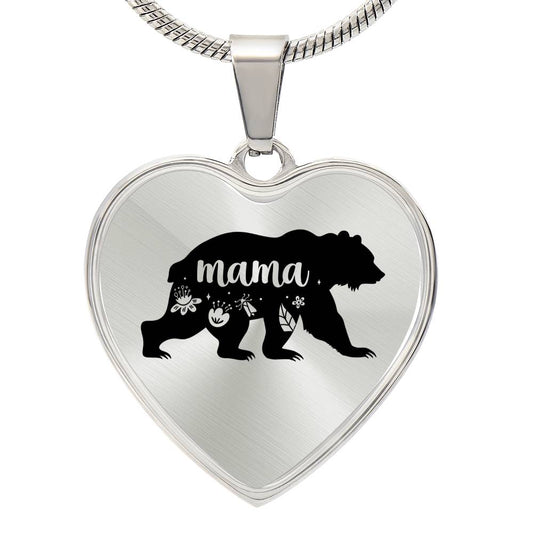 Mom_Mama Bear_Graphic Heart Necklace