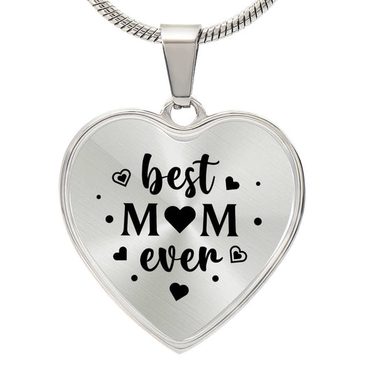 Mom_Best Mom Ever_Graphic Heart Necklace