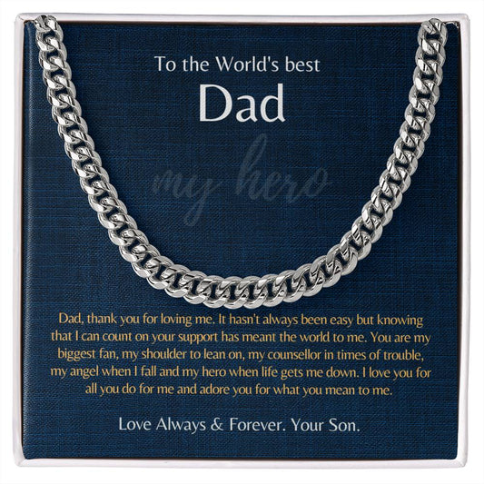 Dad | Thank You For Loving Me | Cuban link Chain