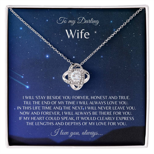 Wife_I Will Stay Beside You Forever_Love Knot Necklace