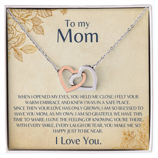 Mom_When I Opened My Eyes_Interlocking Hearts Necklace