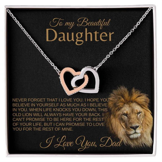 Daughter_Never forget that I love you_Interlocking Hearts Necklace