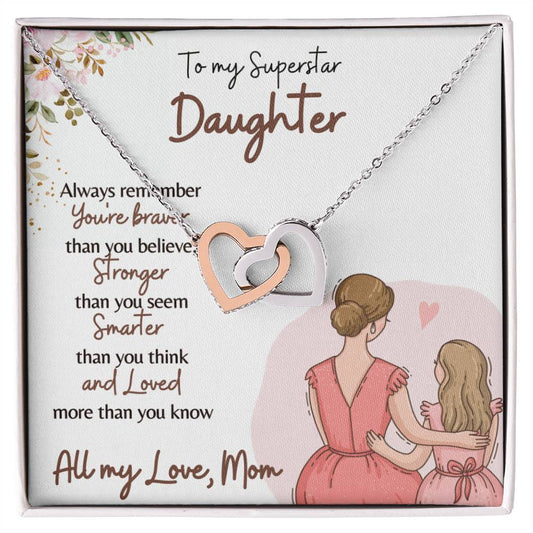 Daughter_Always Remember Interlocking Hearts Necklace