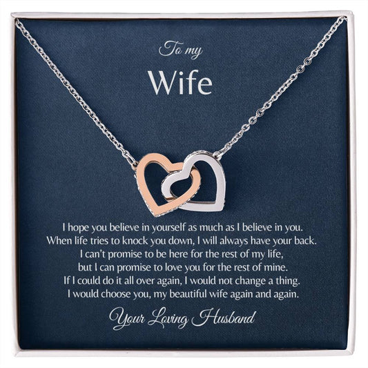 Wife_I Hope You Believe In Yourself_Interlocking Hearts Necklace