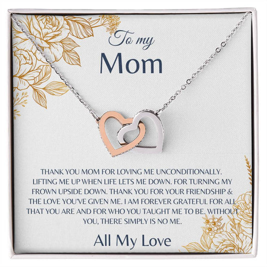 Mom_Thank You Mom For Loving Me_Interlocking Hearts Necklace