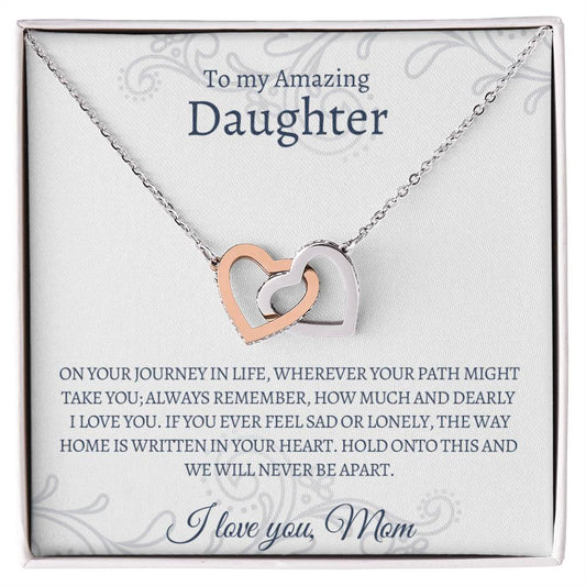 Daughter_On your journey in life Interlocking Hearts Necklace