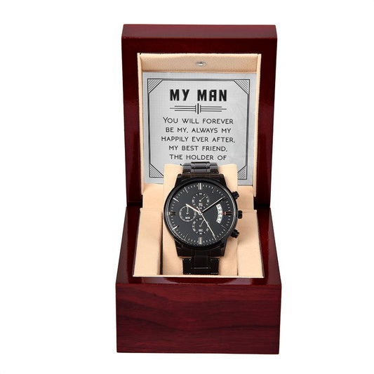 Husband_You Will Forever Be My Always_Black Chronograph Watch