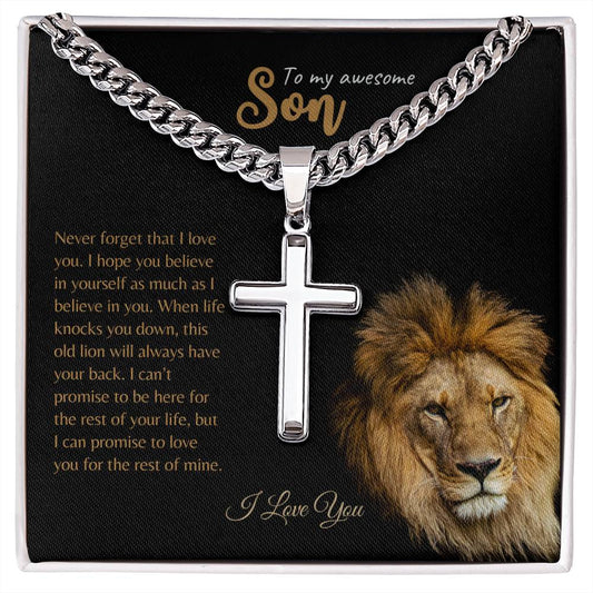 Son | Never Forget That I Love You | Artisan Cross Necklace