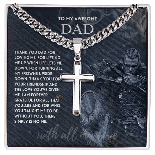 Dad | Thank You Dad For Loving Me | Artisan Cross Necklace