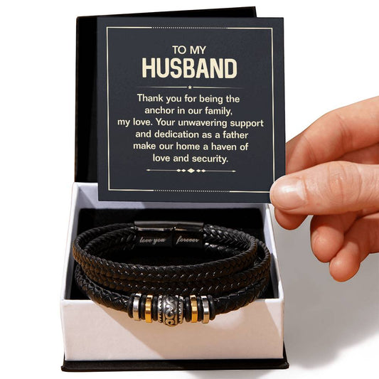 Husband_Thank You For Being The Anchor In Our Family_Love You Forever Bracelet