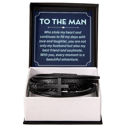 Husband_To the man who stole my heart_Men's Cross Bracelet