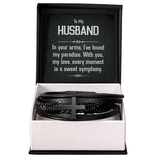 Husband_In your arms_Men's Cross Bracelet