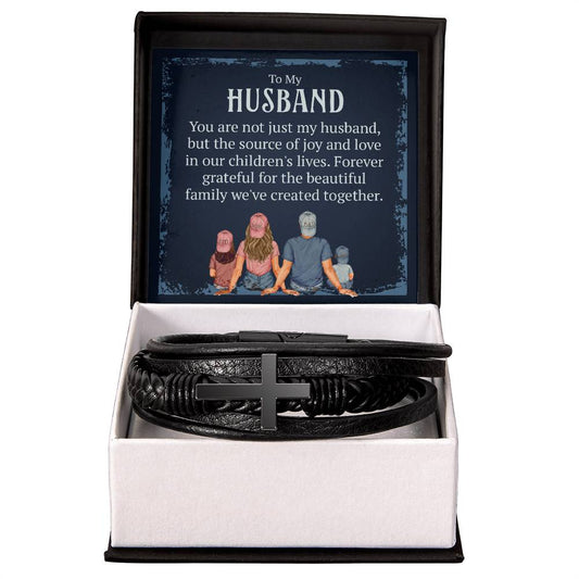 Husband_You are not just_Men's Cross Bracelet