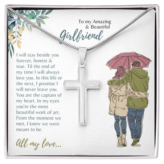 Girlfriend | I Will Stay Beside You Forever | Stainless Cross Necklace