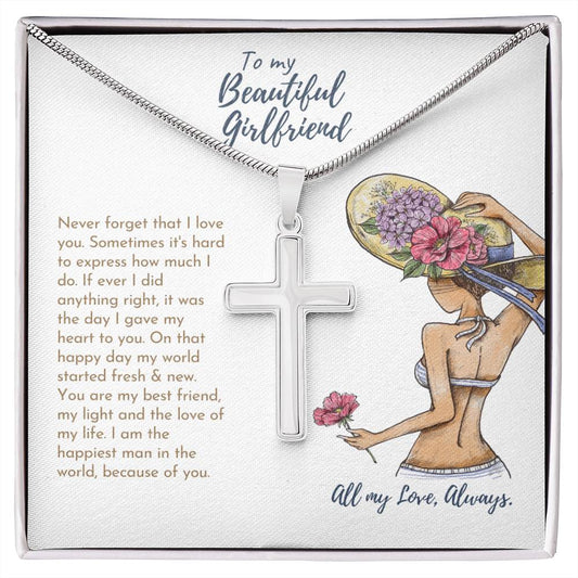 Girlfriend | Never Forget That I Love You | Stainless Cross Necklace